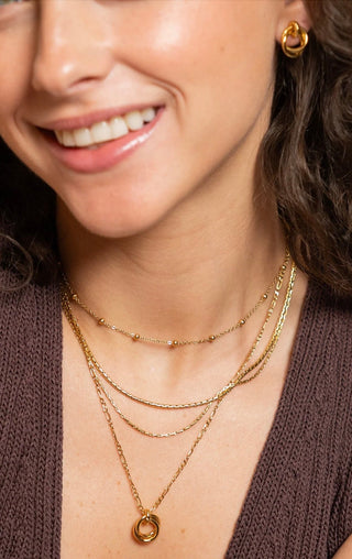 BRENDA GRANDS JEWELRY LOOPED DUO LINK NECKLACE