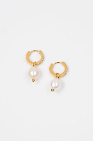 BRENDA GRANDS JEWELRY PEARL DROP HUGGIES