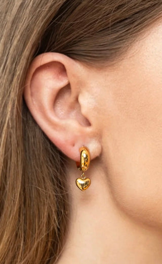 BRENDA GRANDS JEWELRY PUFFY HEART HOOPS