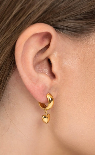 BRENDA GRANDS JEWELRY PUFFY HEART HOOPS