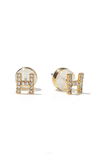 BRENDA GRANDS JEWELRY SHINY INITIAL STUDS