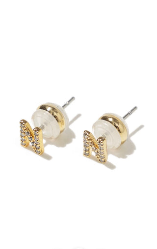 BRENDA GRANDS JEWELRY SHINY INITIAL STUDS