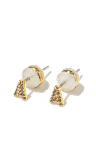 BRENDA GRANDS JEWELRY SHINY INITIAL STUDS