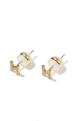 BRENDA GRANDS JEWELRY SHINY INITIAL STUDS