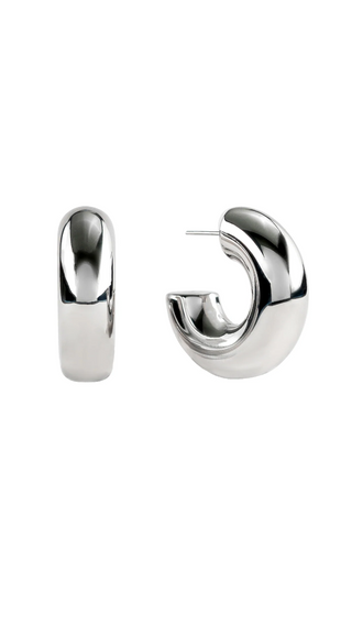 BRENDA GRANDS JEWELRY SILVER BUBBLE HOOPS