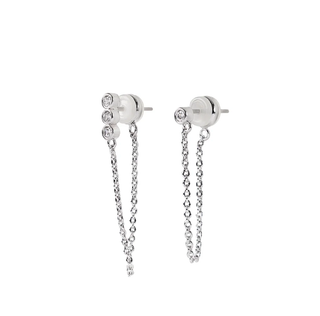 BRENDA GRANDS JEWELRY SILVER CHAIN EARRING SET