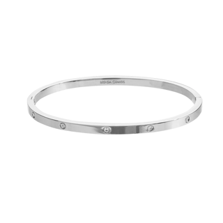 BRENDA GRANDS JEWELRY SILVER DIAMOND BANGLE