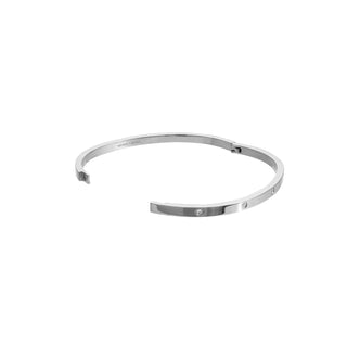 BRENDA GRANDS JEWELRY SILVER DIAMOND BANGLE