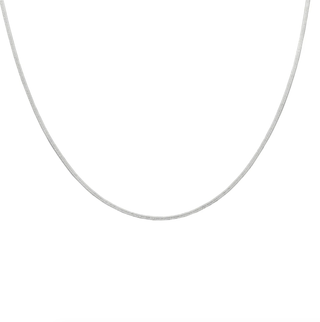 BRENDA GRANDS JEWELRY SILVER HERRINGBONE NECKLACE