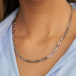BRENDA GRANDS JEWELRY SILVER PAPER CLIP CHAIN