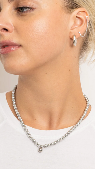 BRENDA GRANDS JEWELRY SILVER PEARLS NECKLACE