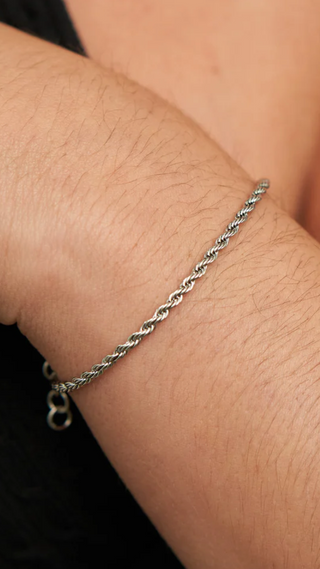 BRENDA GRANDS JEWELRY SILVER ROPE CHAIN BRACELET