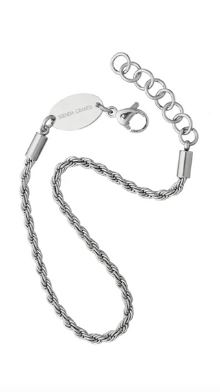 BRENDA GRANDS JEWELRY SILVER ROPE CHAIN BRACELET
