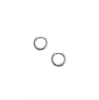 BRENDA GRANDS JEWELRY SILVER TWISTED HUGGIES