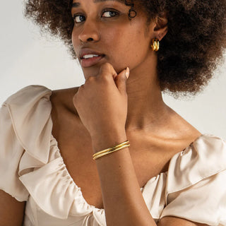 BRENDA GRANDS JEWELRY TWIN GOLD BANGLE