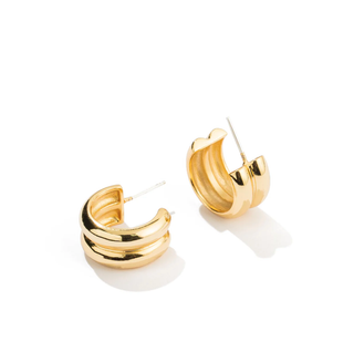BRENDA GRANDS JEWELRY TWIN GOLD HOOPS