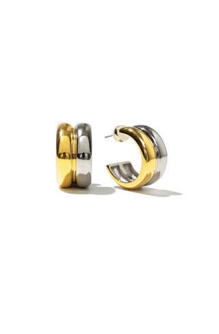 BRENDA GRANDS JEWELRY TWIN TONE HOOPS