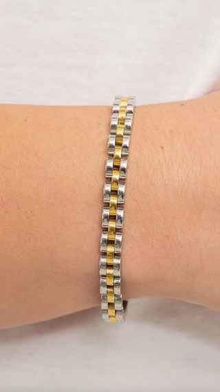 BRENDA GRANDS JEWELRY TWO TONE DAINTY WATCH BAND