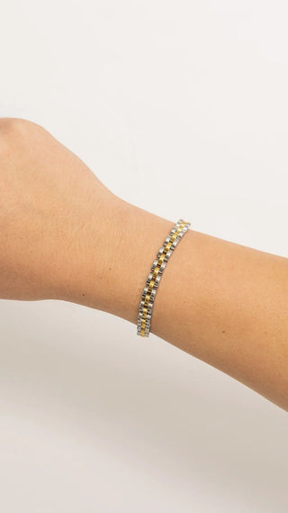 BRENDA GRANDS JEWELRY TWO TONE DAINTY WATCH BAND