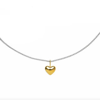 BRENDA GRANDS JEWELRY TWO TONE HEART NECKLACE