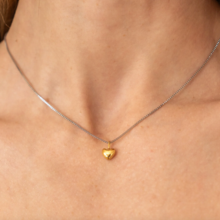 BRENDA GRANDS JEWELRY TWO TONE HEART NECKLACE
