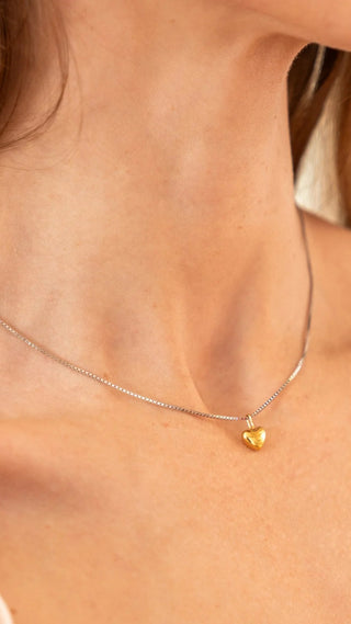 BRENDA GRANDS JEWELRY TWO TONE HEART NECKLACE