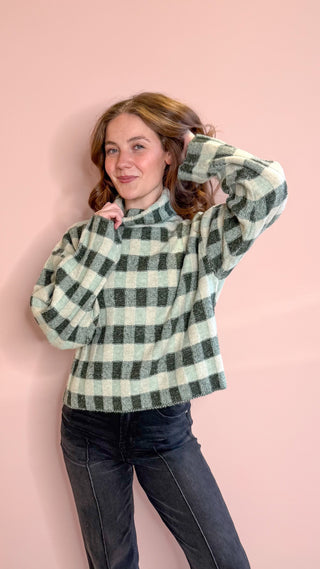 BUTTERMELON CHECK SWEATER