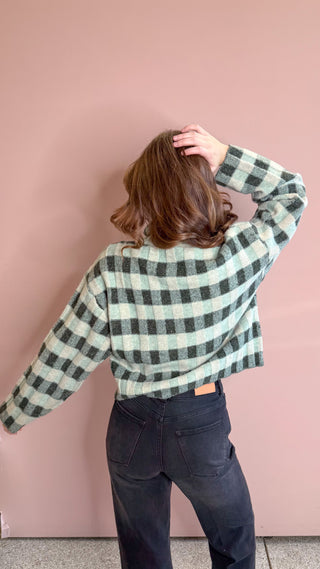 BUTTERMELON CHECK SWEATER