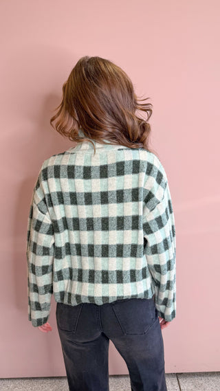 BUTTERMELON CHECK SWEATER