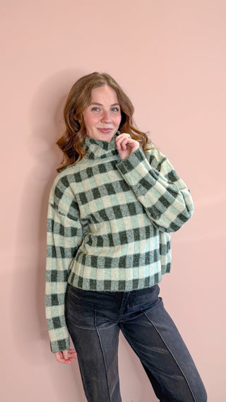 BUTTERMELON CHECK SWEATER