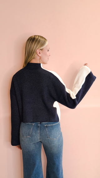 BUTTERMELON TWO TONE TURTLENECK