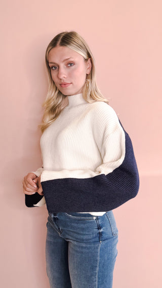 BUTTERMELON TWO TONE TURTLENECK