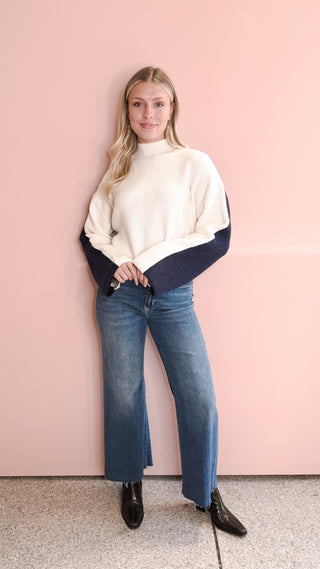 BUTTERMELON TWO TONE TURTLENECK