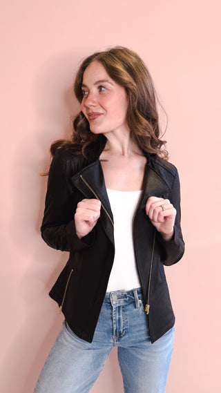 CLARA SUNWOO LIQUID LEATHER JACKET