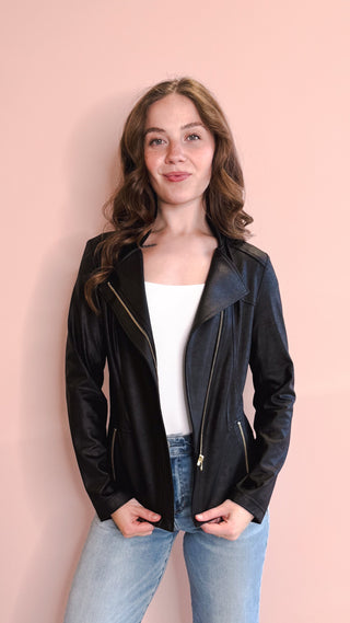 CLARA SUNWOO LIQUID LEATHER JACKET