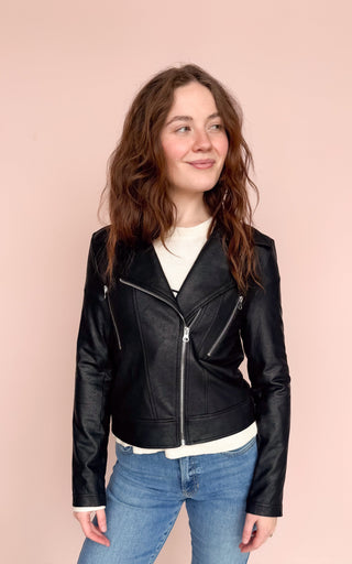 CLARA SUNWOO LIQUID LEATHER MOTO JACKET