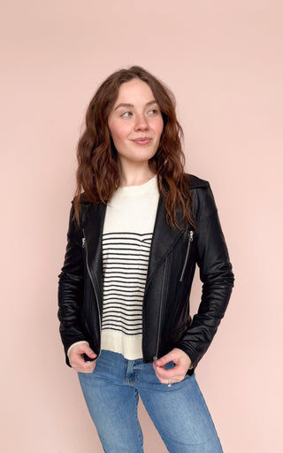 CLARA SUNWOO LIQUID LEATHER MOTO JACKET