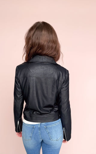 CLARA SUNWOO LIQUID LEATHER MOTO JACKET