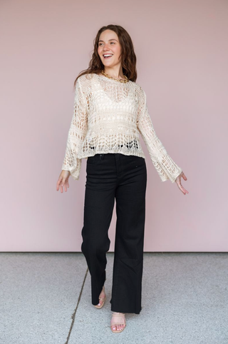 DEAR JOHN DENIM BLACK FIONA WIDE LEG