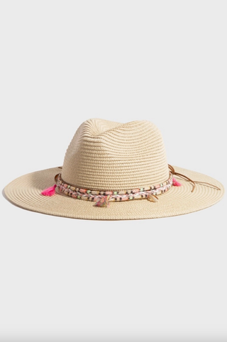 FAME ACCESSORIES BEIGE BOHO SUN HAT