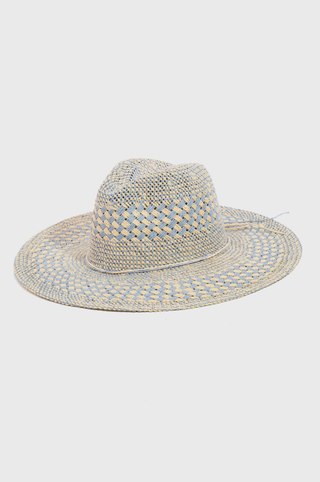 FAME ACCESSORIES BLUE CHECK SUN HAT
