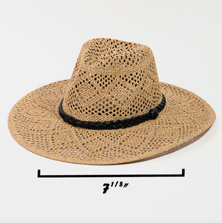 FAME ACCESSORIES BRAIDED WEAVE SUN HAT
