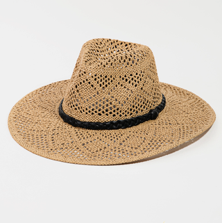 FAME ACCESSORIES BRAIDED WEAVE SUN HAT