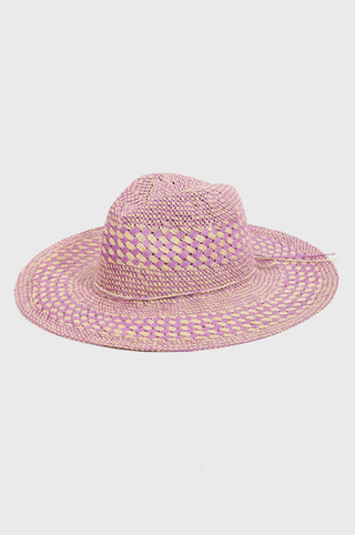 FAME ACCESSORIES PURPLE CHECK SUN HAT