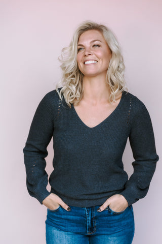 GENTLE FAWN BLACK TUCKER SWEATER