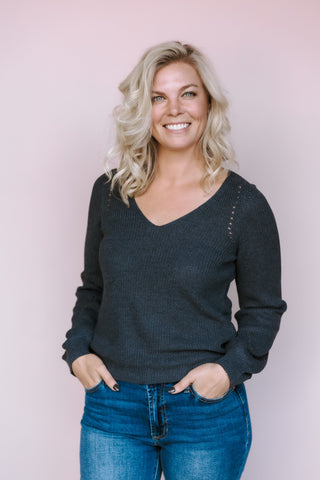 GENTLE FAWN BLACK TUCKER SWEATER