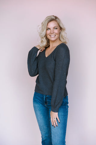 GENTLE FAWN BLACK TUCKER SWEATER
