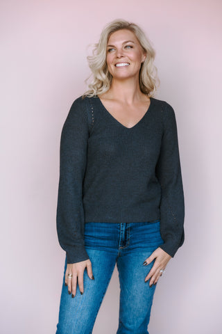 GENTLE FAWN BLACK TUCKER SWEATER
