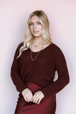 GENTLE FAWN MERLOT SPENCER SWEATER