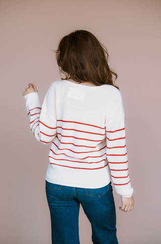 GENTLE FAWN STRIPE TUCKER SWEATER